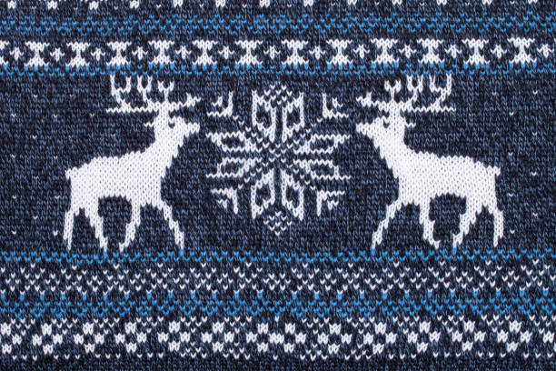 istock Knitted fabric cloth ornament with elk 858982722
