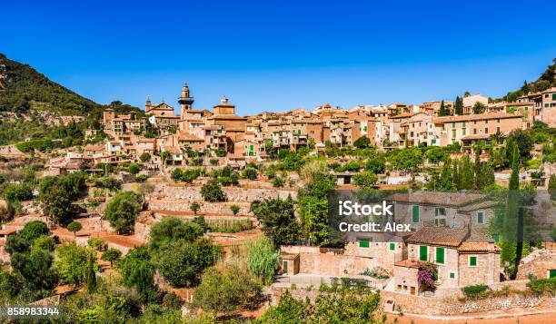 Old Village Valldemossa On Majorca Spain Stock Photo - Download Image Now - Old Town, Ancient, Architecture