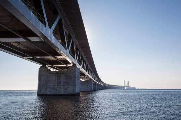 istock oresunds bridge ,bridge on the sea 858986940