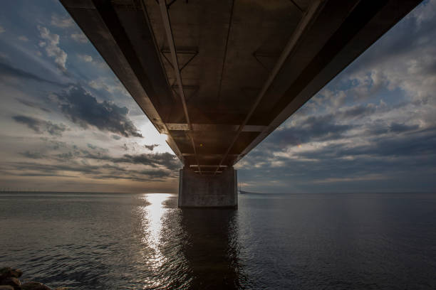 istock oresunds bridge ,bridge on the sea 858987774
