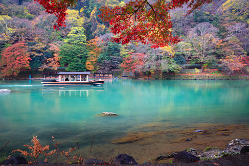 The katsura river in the autumn, Kyoto Japan