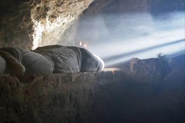 Body of Christ in the sepulchre which was hewn out of rock