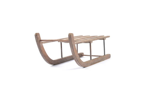 istock Wodden sleigh on white background 859005844