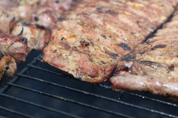 istock meat skewers on the barbecue coals 859005916