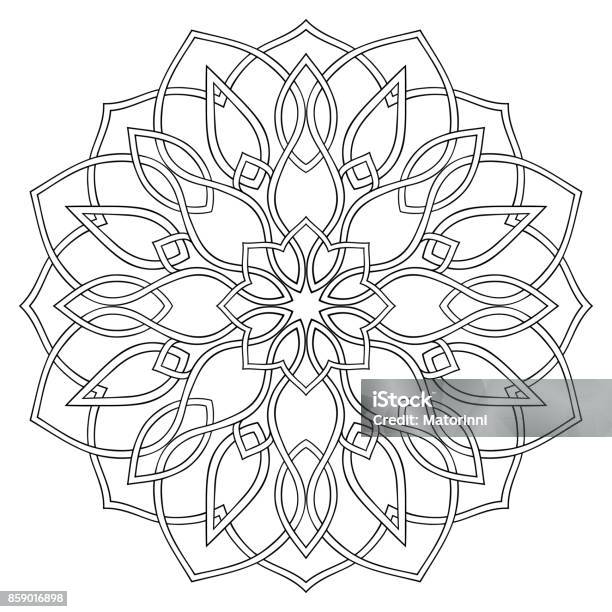 Simple Geometric Mandala Stock Illustration - Download Image Now - Mandala, Arabic Style, Stained Glass