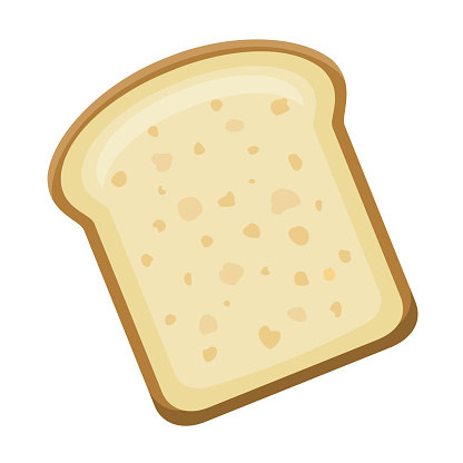 Toast bread slice isolated on white background.