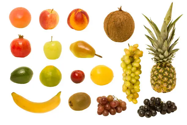 Photo of Still life fruits on white background