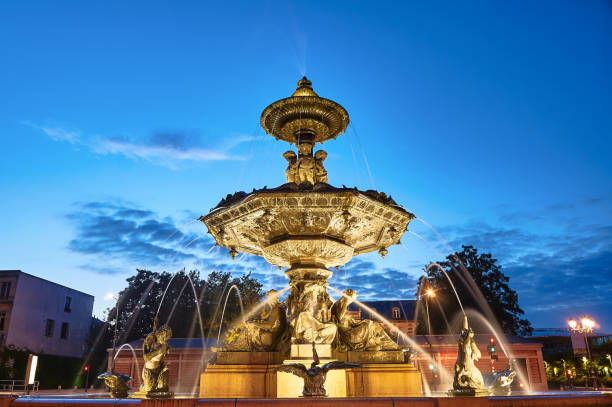 istock Baroque fountain in the evening 859040948