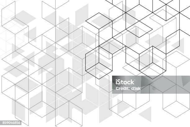 Abstract Boxes Background Stock Illustration - Download Image Now - Box - Container, Pattern, Square - Composition