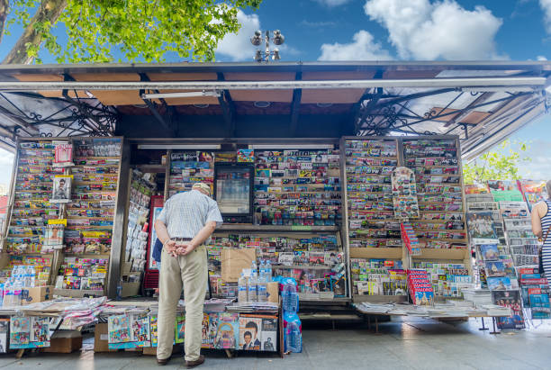 Madrid, Spain - Jun 25, 2017: Popular Spanish magazines and newspapers in Spanish language on the newsstand. Image captured in Madrid, Spain.