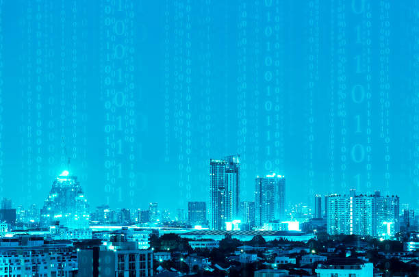 istock abstract digital signature over night city background 859058124