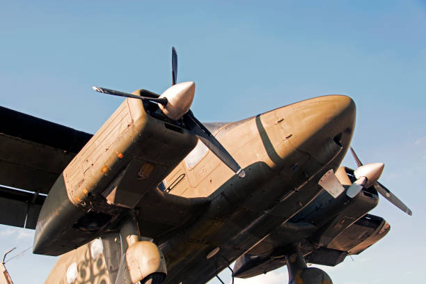 istock A military plane taking off in the blue sky 859060580