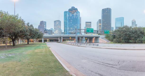 istock Houston Downtown from Allen Parkway at blue hour 859077038
