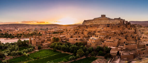 Golden hour at Ait Ben Haddou Golden hour at Ait Ben Haddou casbah photos stock pictures, royalty-free photos & images