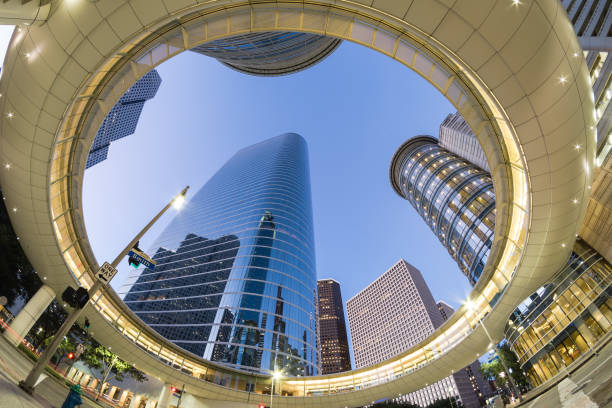 istock Lookup view of Houston Downtown skylines 859082884