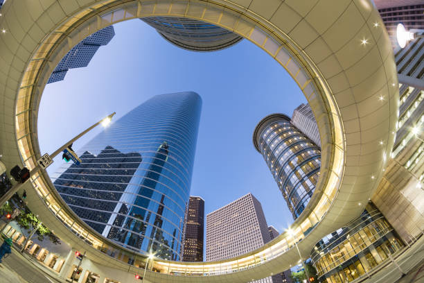 istock Lookup view of Houston Downtown skylines 859082924