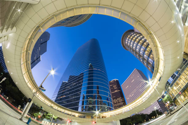 istock Lookup view of Houston Downtown skylines 859083094
