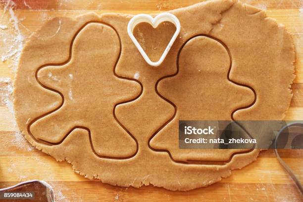 Gingerbread In The Shape Of A Stylized Human And Other Shapes Stock Photo - Download Image Now