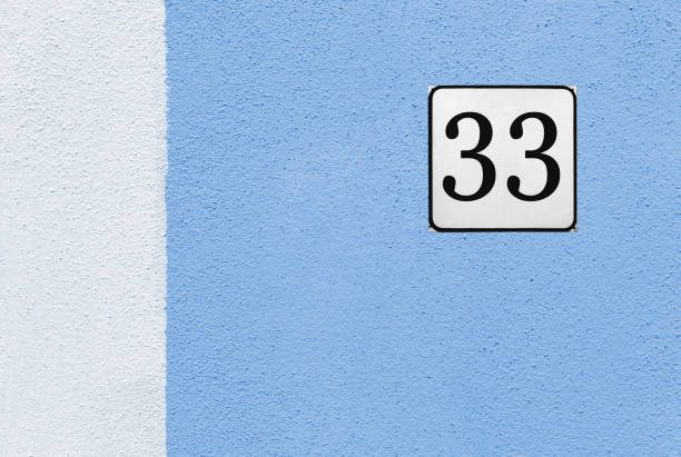 istock Street Number 33 on a Blue House Wall 859086854