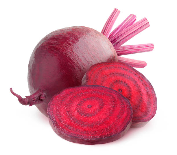 Isolated beetroot Isolated beetroot. Whole beetroot and two slices isolated on white background with clipping path common beet photos stock pictures, royalty-free photos & images