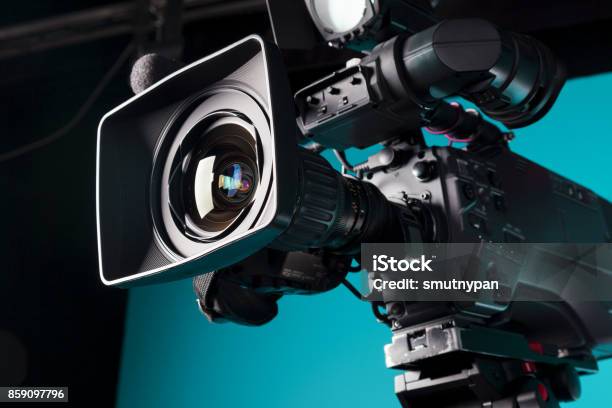 Film Camera In The Studio Stock Photo - Download Image Now - Movie Camera, Home Video Camera, Television Camera