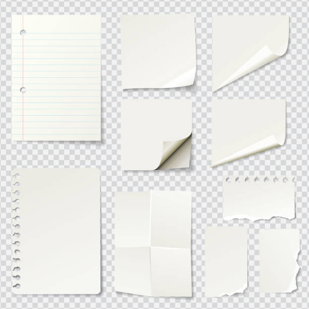 White Blank Paper Notes vector art illustration