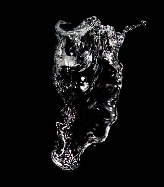spray water on a black background
