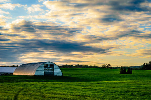 istock New England farm at sunset 859122702