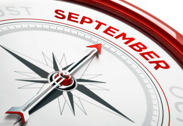 istock Arrow of A Compass Pointing September Month 859123640