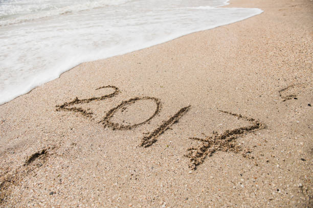 istock Inscription 2017 on the sand 859129428