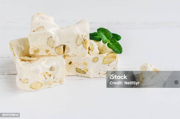 Delicious Italian Festive Torrone Or Nougat Stock Photo - Download Image Now - Affectionate, Almond, Backgrounds