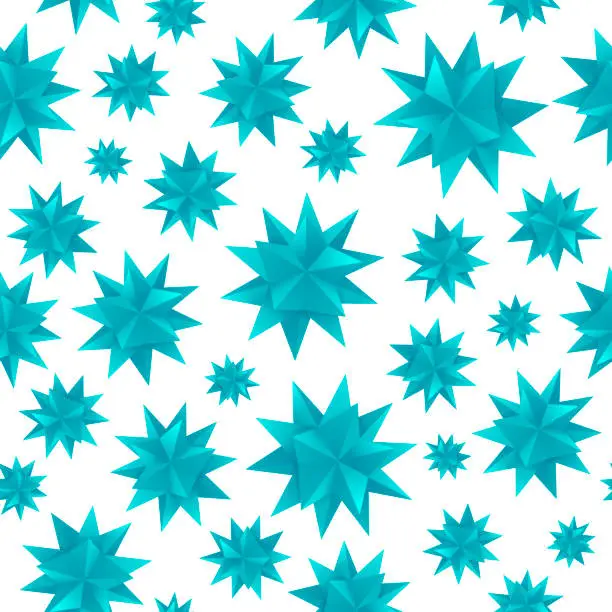 Vector illustration of Seamless Geometric Blue Star Background