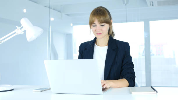 istock Young Female Working On Laptop in Office 859139400