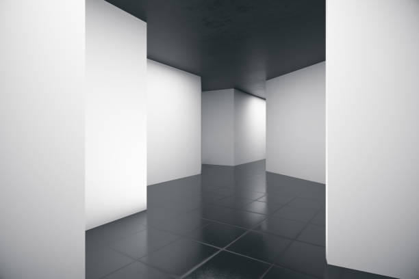 istock Abstract futuristic geometric interior 859142750