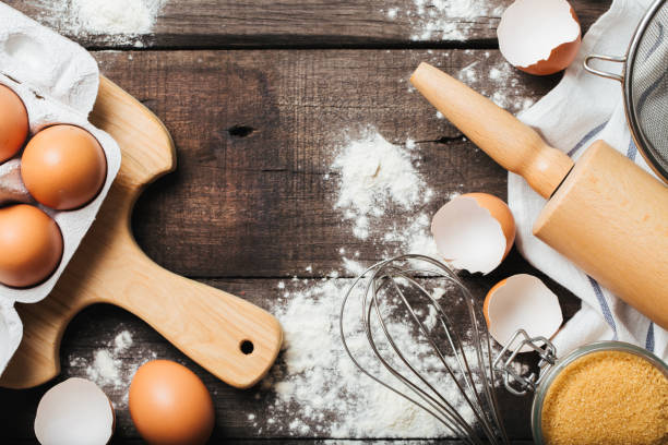 istock Baking or cooking wooden background 859146028