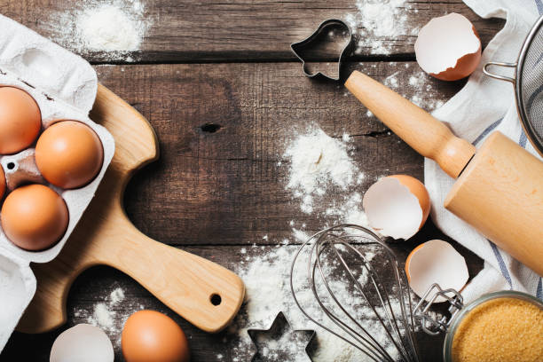istock Baking or cooking wooden background 859146048