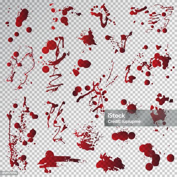 Blood Splat Splash Spot Red Stain Blot Patch Liquid Vector Illustration Stock Illustration - Download Image Now