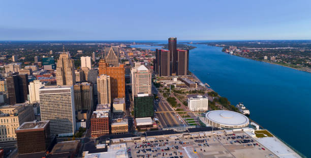 istock Detroit Aerial Panorama 859180274