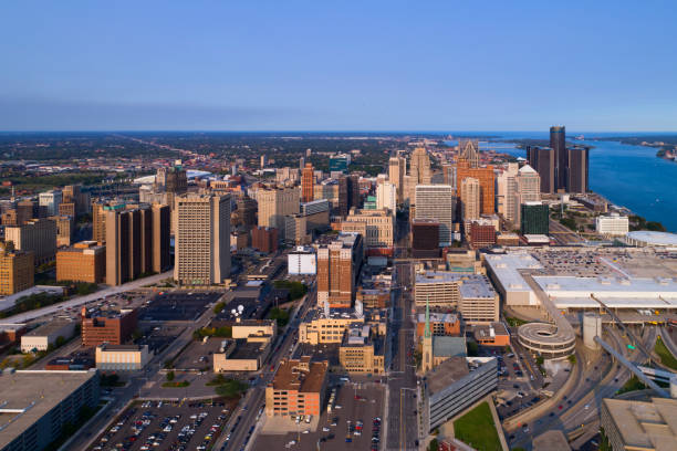 istock Detroit Aerial Panorama 859183392
