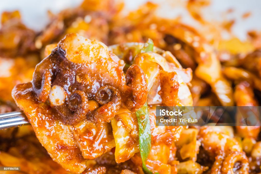 Stir-fried spicy octopus 2010 Asian Games Stock Photo
