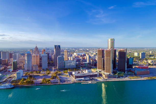 istock Detroit Aerial Panorama 859186832