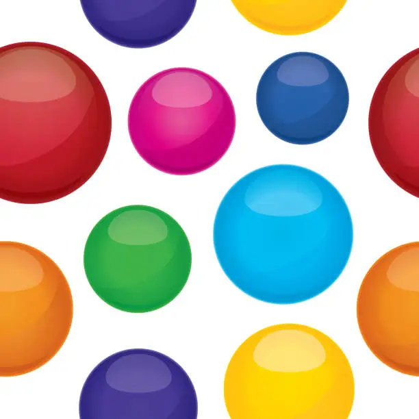 Vector illustration of Colorful Spheres Seamless Pattern