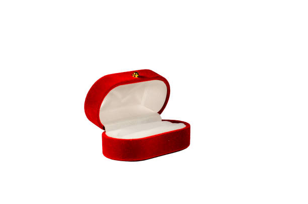 istock Red jewelry box isolated on white background 859210694