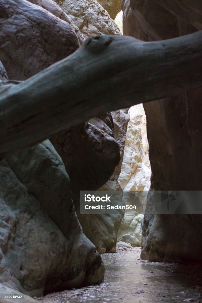 The Saklikent, the narrow slot-canyon that serves as the entrance. The Saklikent, the narrow slot-canyon that serves as the entrance. Turkey Ancient Stock Photo