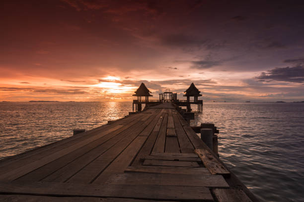 istock Twilight sunset wood bridge at Djittabhawan Temple 859211674