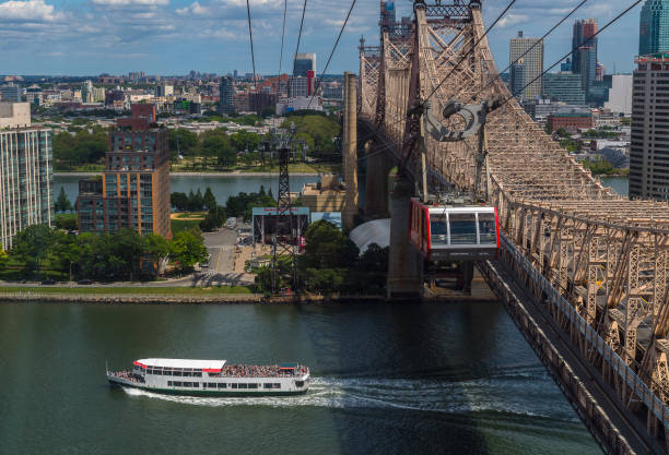 Roosevelt Island Tram and Queensboro Bridge.