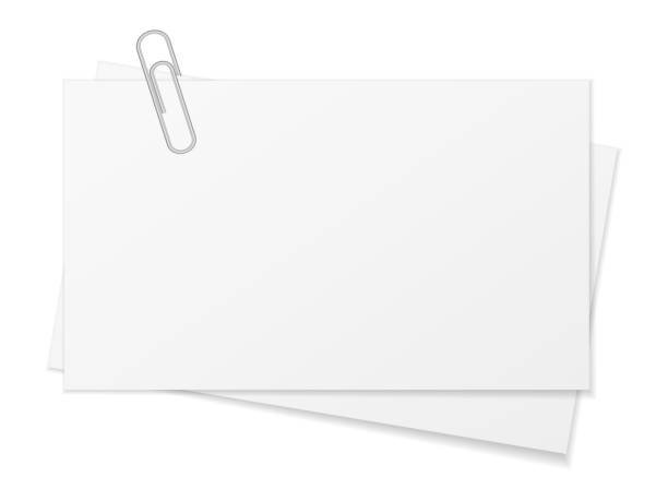 papierblatt und büroklammer - paper crumpled letter wrinkled stock-grafiken, -clipart, -cartoons und -symbole