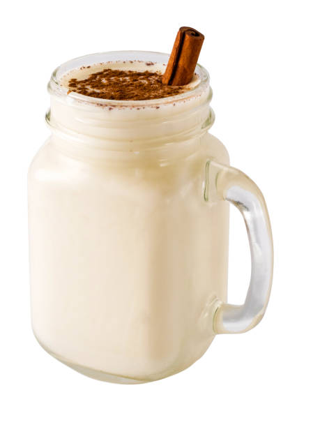 istock Homemade eggnog in mason jar isolated 859219834