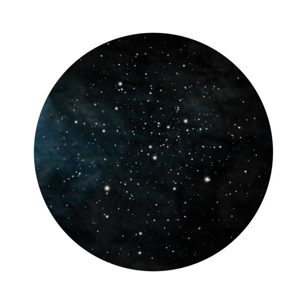 handgemalte stilisierte grunge-galaxie oder nacht-himmel mit sternen. kosmos-abbildung im kreis. pinsel und tropfen. - moon night star star shape stock-grafiken, -clipart, -cartoons und -symbole