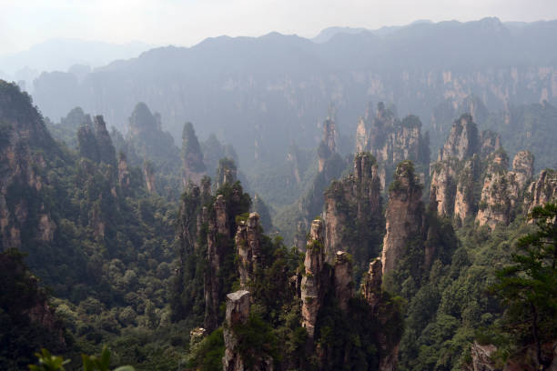 istock Rock formations around Wulingyuan Scenic Area. What a dramatic landscape! 859236358